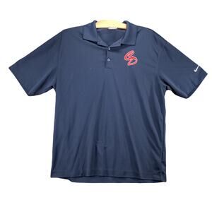Mens Nike Golf Drifit Polo Shirt Size L Blue Embroidered Logo